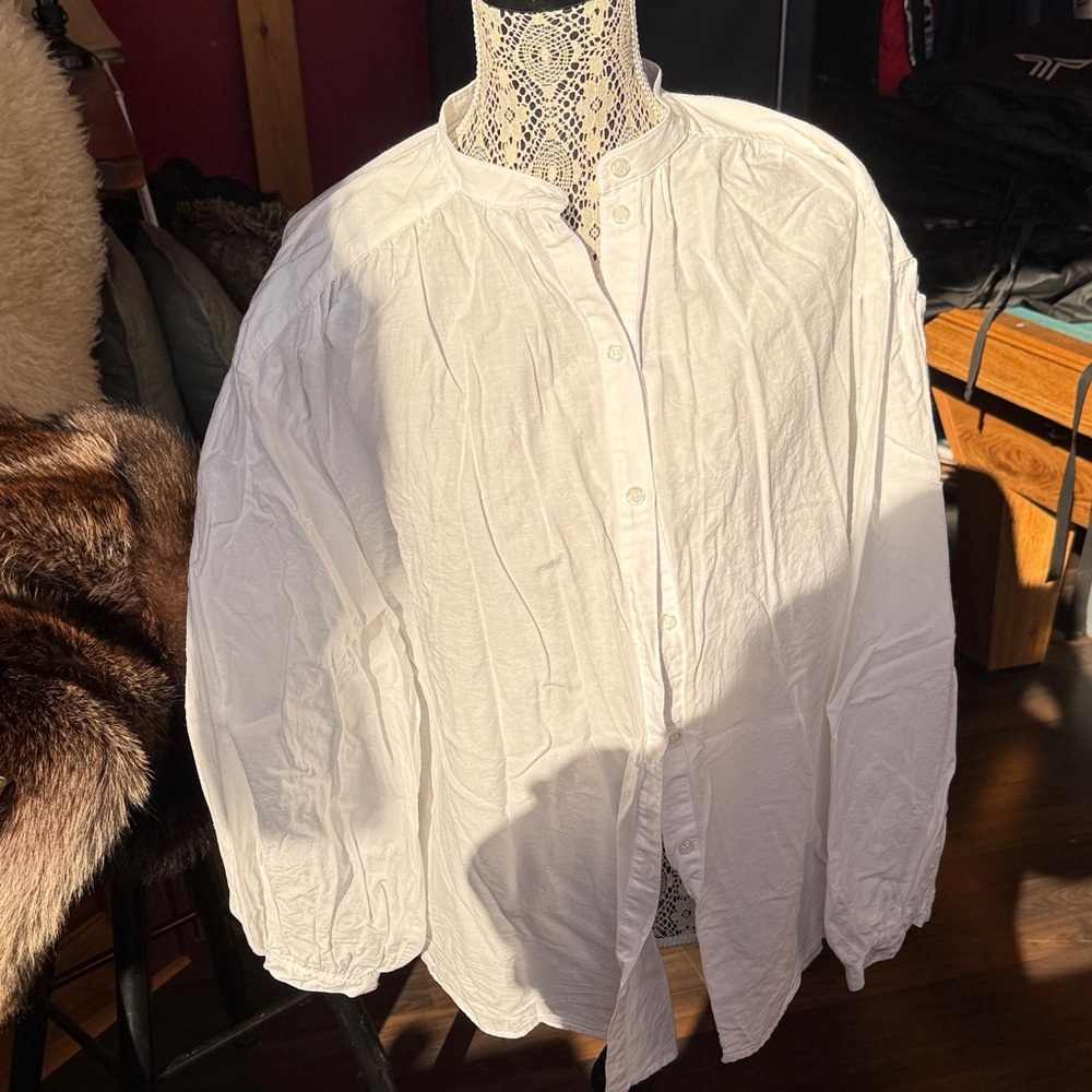 White Button-Up Shirt H&M